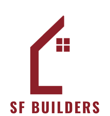 SF Builders simple logo in white